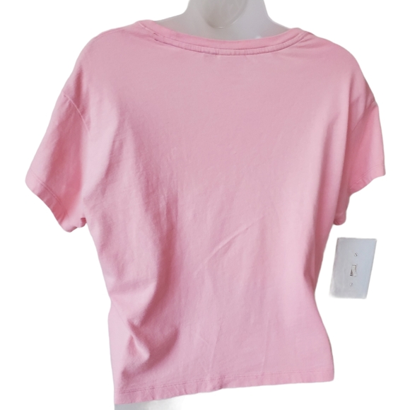 SOLD TOMMY JEANS Graphic Crop Tee Shirt Cotton Pink - Picture 8 of 14